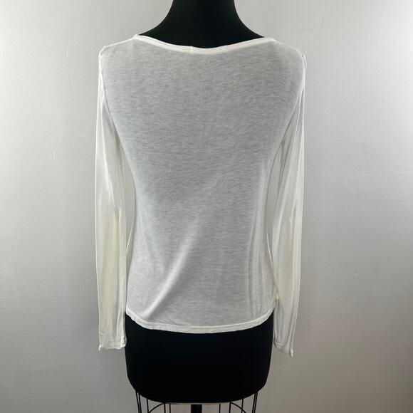 T Alexander Wang Henley White Rayon Knitted Scoop Neck Top Size Medium M - Picture 6 of 8